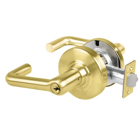 Schlage Grade 1 Storeroom Lock, Tubular Lever, Standard Cylinder, Satin Brass Finish, Non-Handed ND80PD TLR 606